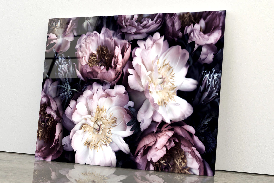 Group of Purple Flowers View Acrylic Glass Print Tempered Glass Wall Art 100% Made in Australia Ready to Hang