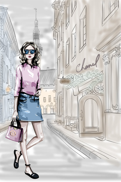 Elegant Fashion Store Art with Stylish Girl Print 100% Australian Made