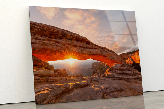 Sunrise at Mesa Arch Acrylic Glass Print Tempered Glass Wall Art 100% Made in Australia Ready to Hang