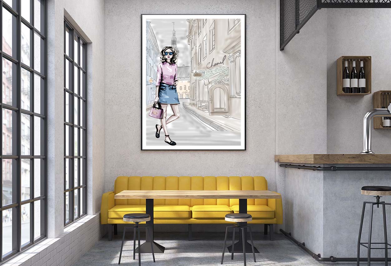 Elegant Fashion Store Art with Stylish Girl Design Home Decor Premium Quality Poster Print Choose Your Sizes