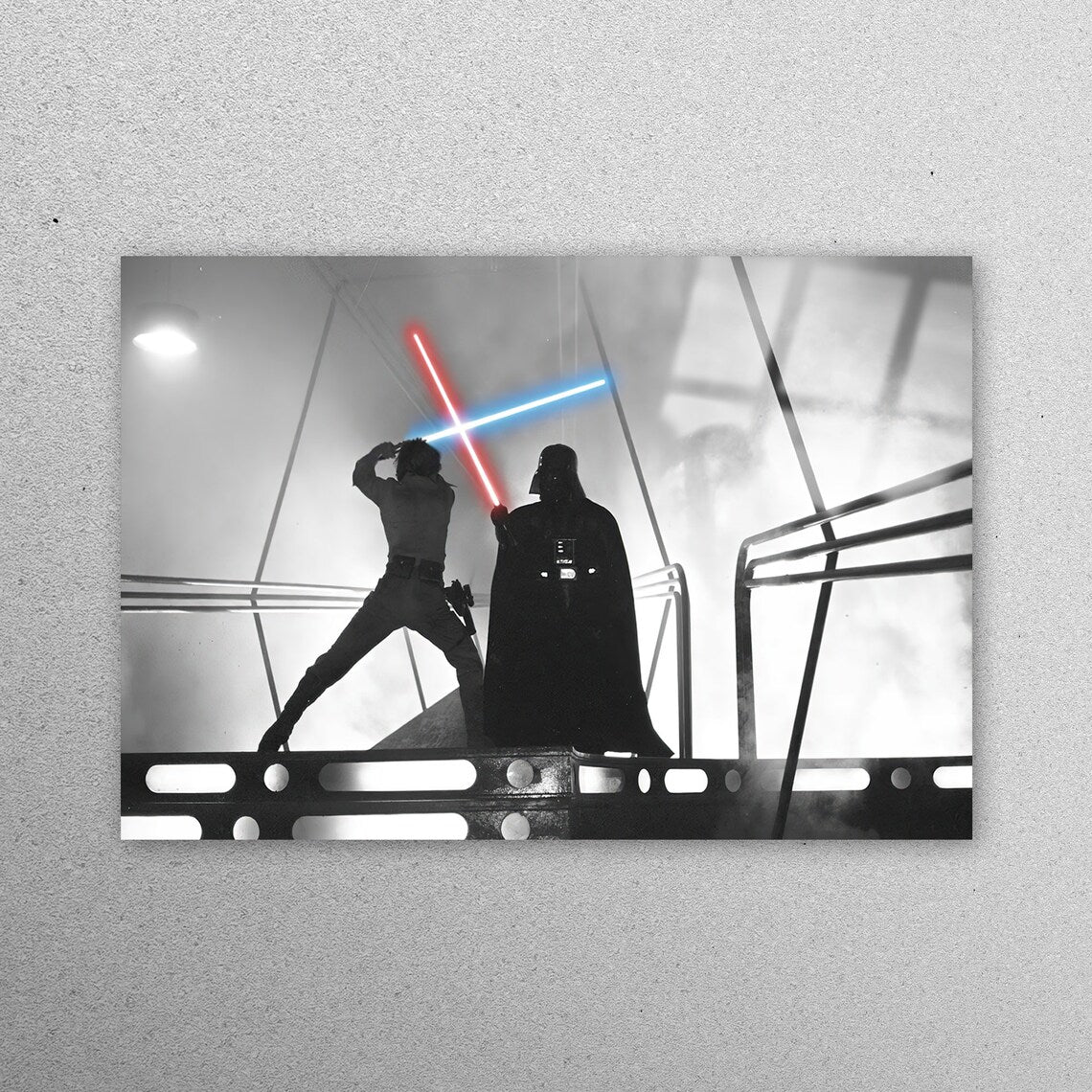 Darth Vader Luke Skywalker Fight Acrylic Glass Print Tempered Glass Wall Art 100% Made in Australia Ready to Hang