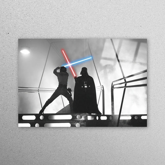 Darth Vader Luke Skywalker Fight Acrylic Glass Print Tempered Glass Wall Art 100% Made in Australia Ready to Hang