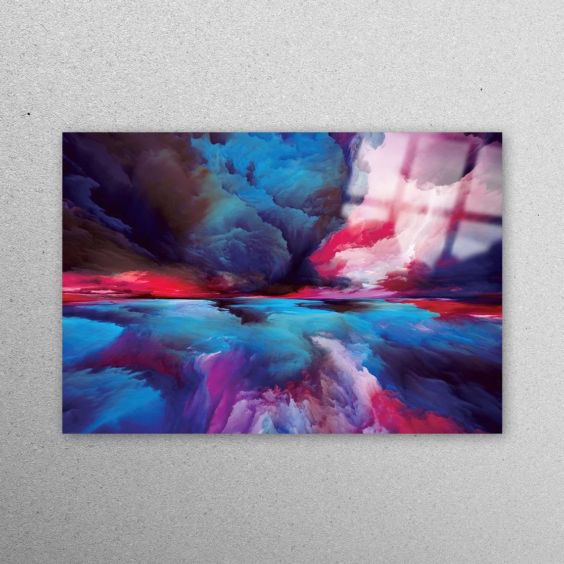 Blue And Pink Modern Abstract Acrylic Glass Print Tempered Glass Wall Art 100% Made in Australia Ready to Hang