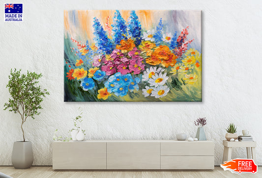 Abstract Bouquet of Spring Flowers Watercolor Painting Wall Art Limited Edition High Quality Print