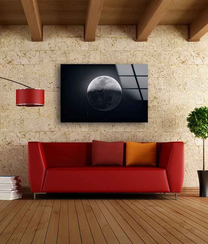 Moon Closeup Photograph UV Direct Aluminum Print Australian Made Quality