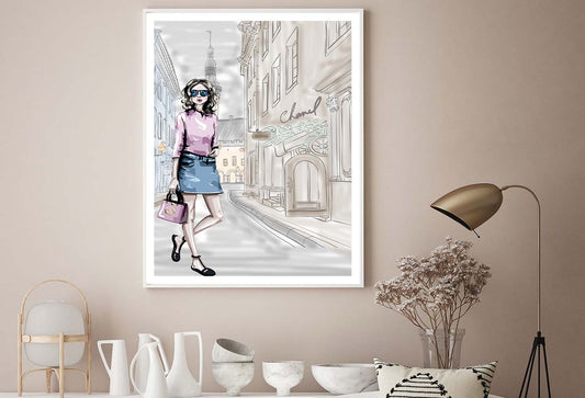 Elegant Fashion Store Art with Stylish Girl Design Home Decor Premium Quality Poster Print Choose Your Sizes