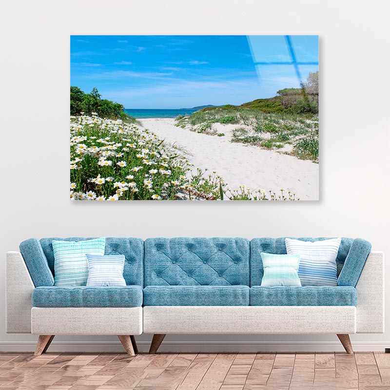 Pathway through the Sand Dunes Sardinia Acrylic Glass Print Tempered Glass Wall Art 100% Made in Australia Ready to Hang