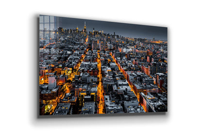 Night City Skyline View UV Direct Aluminum Print Australian Made Quality