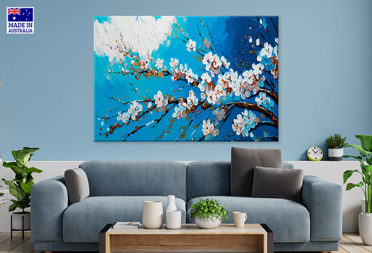 Cherry Sakura Blossom Branches Painting  Wall Art Decor 100% Australian Made