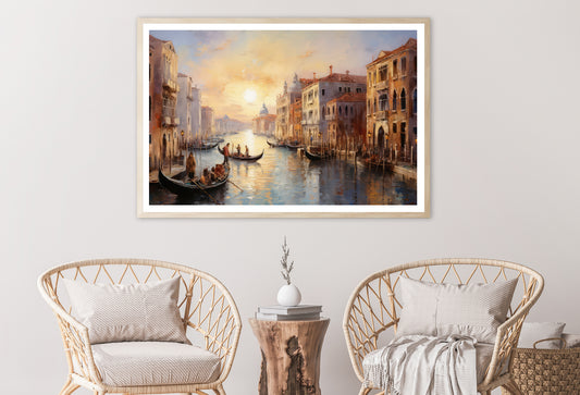 View of a Canal with Boats and Buildings Home Decor Premium Quality Poster Print Choose Your Sizes