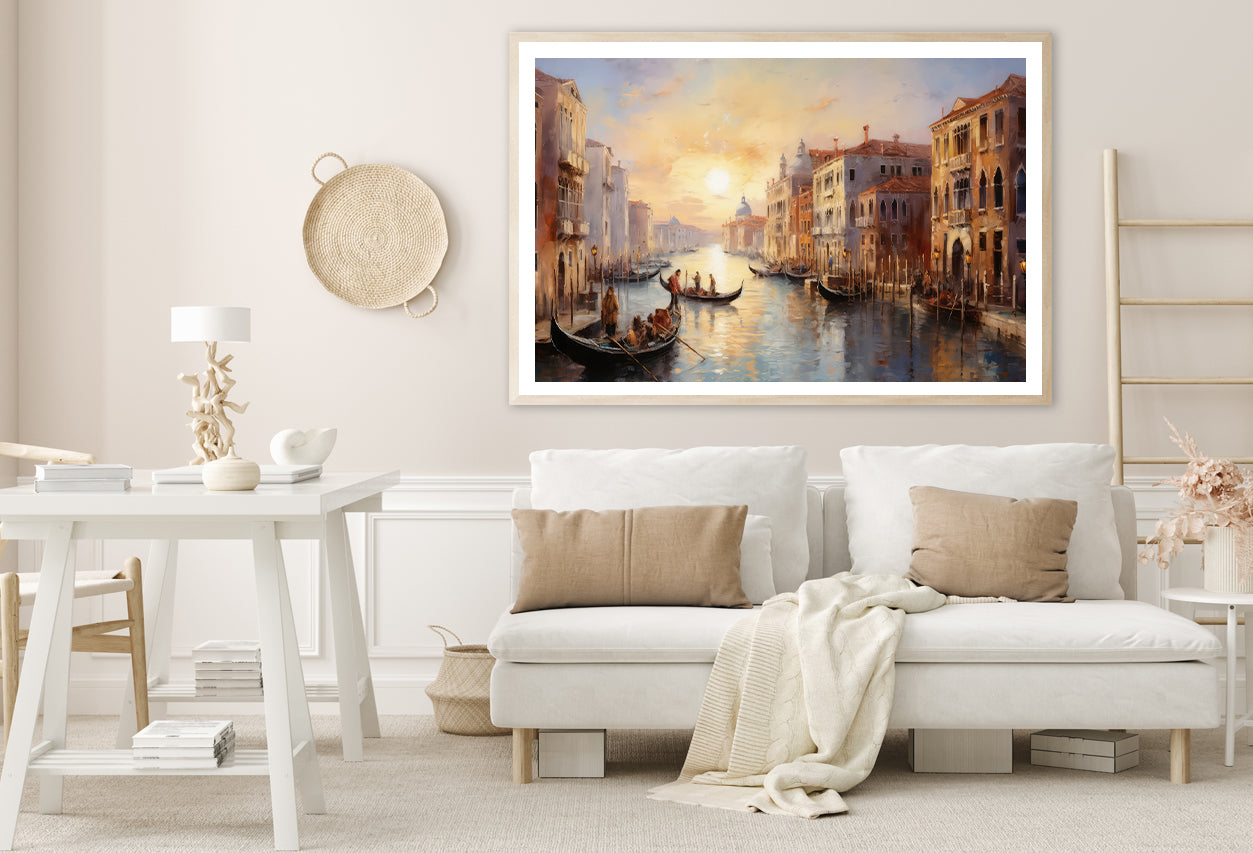 View of a Canal with Boats and Buildings Home Decor Premium Quality Poster Print Choose Your Sizes