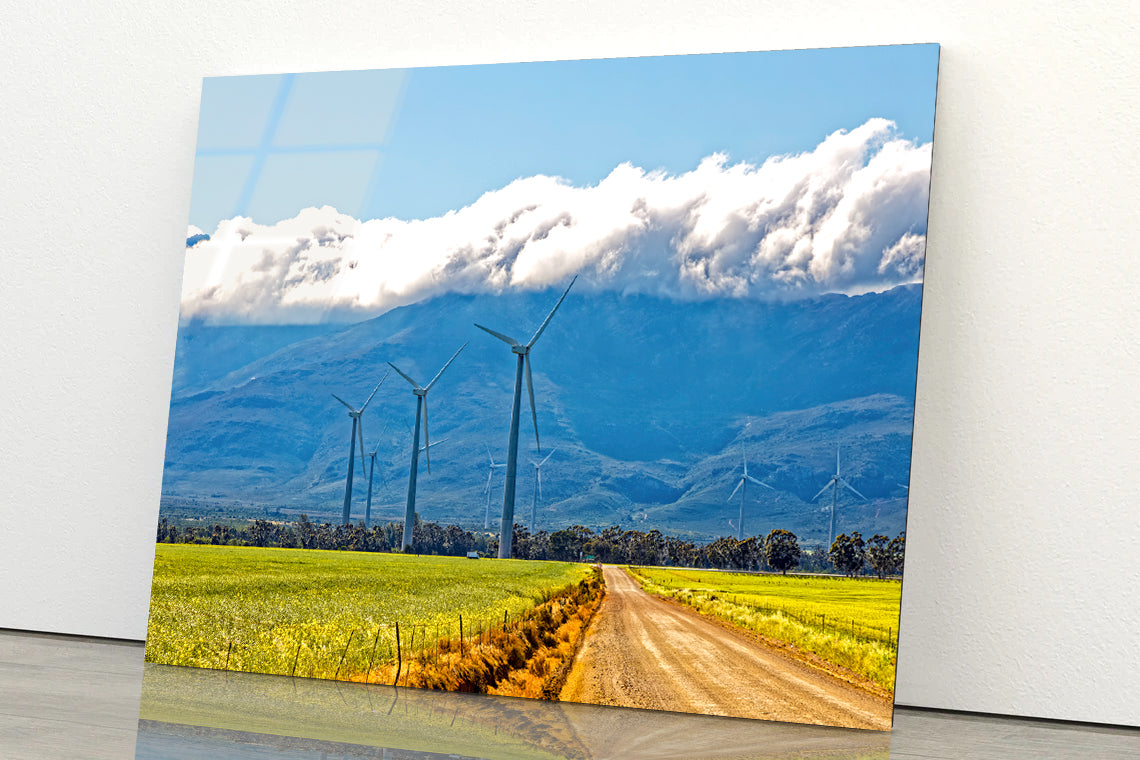 Wind Turbines and Heavy Clouds Acrylic Glass Print Tempered Glass Wall Art 100% Made in Australia Ready to Hang