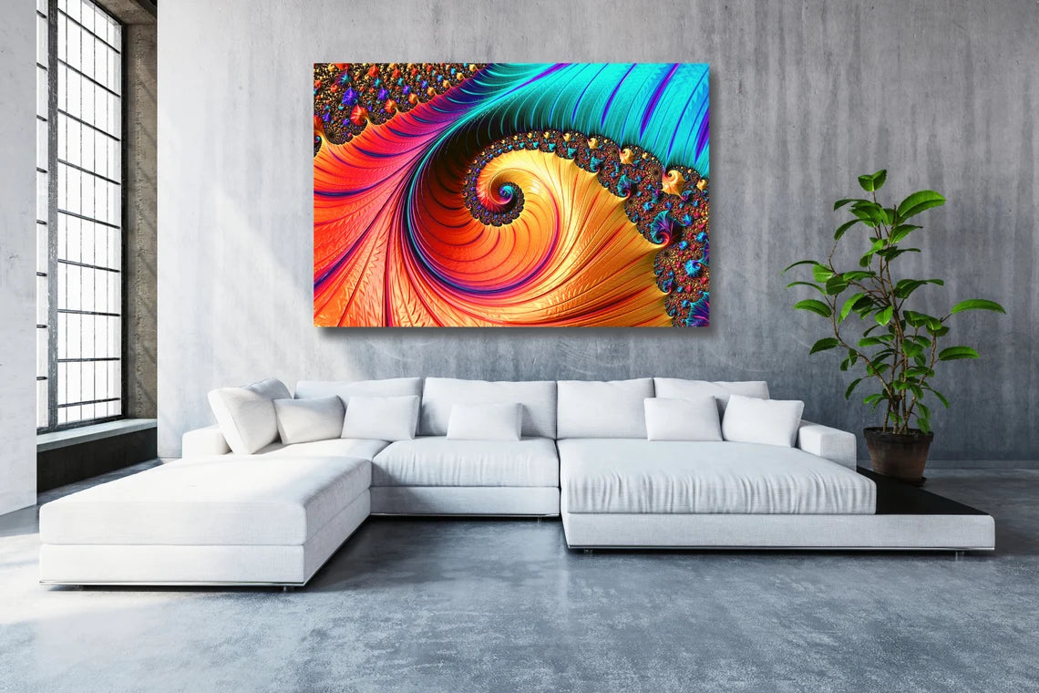 Fractal Abstract Wall Art UV Direct Aluminum Print Australian Made Quality