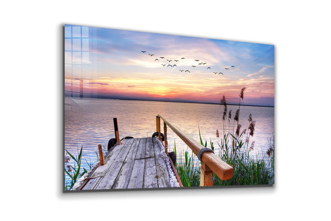 Lake Sunset Scenery UV Direct Aluminum Print Australian Made Quality