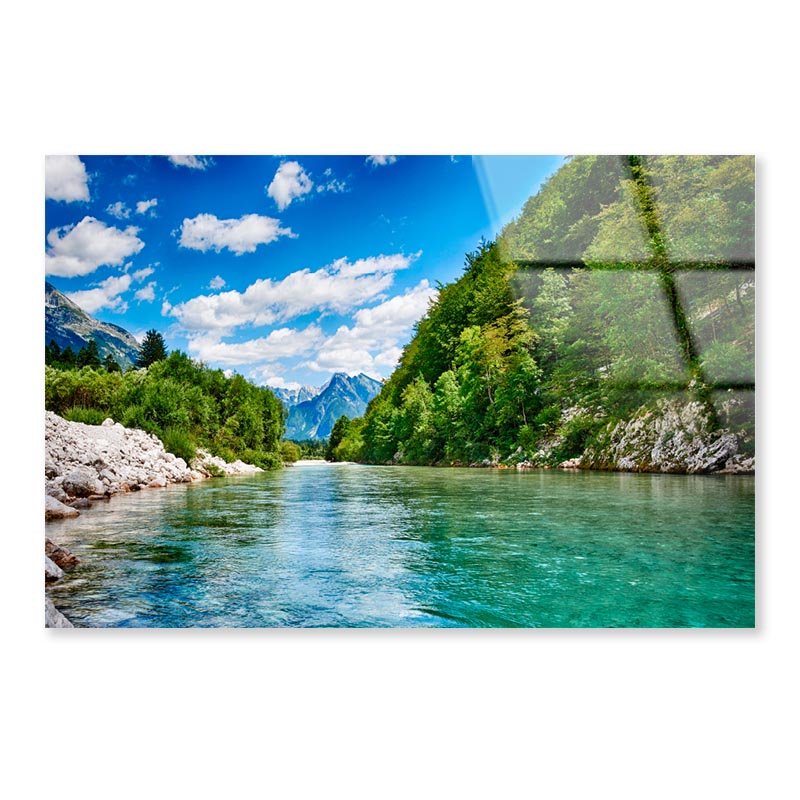 Oca River And Alps Mountain View  Acrylic Glass Print Tempered Glass Wall Art 100% Made in Australia Ready to Hang