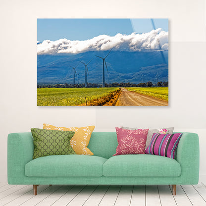 Wind Turbines and Heavy Clouds Acrylic Glass Print Tempered Glass Wall Art 100% Made in Australia Ready to Hang