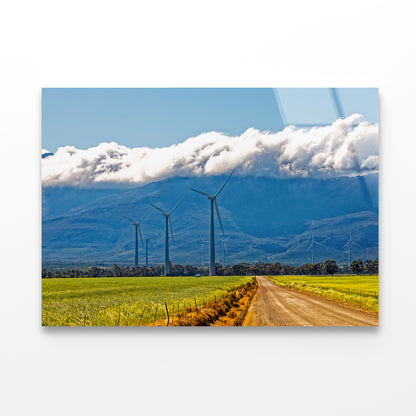 Wind Turbines and Heavy Clouds Acrylic Glass Print Tempered Glass Wall Art 100% Made in Australia Ready to Hang