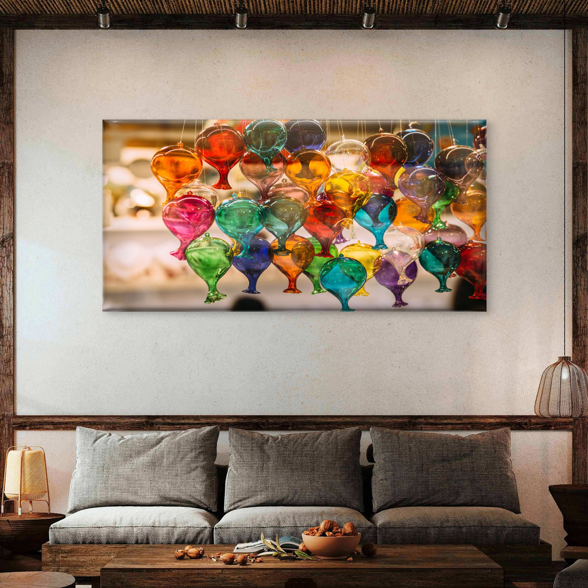 Venetian Murano Glass Bulbs Wall Art Canvas Office Home Room Framed 120x60cm