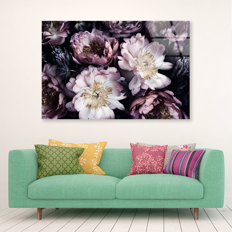 Group of Purple Flowers View Acrylic Glass Print Tempered Glass Wall Art 100% Made in Australia Ready to Hang