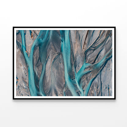 Blue Braided River in New Zealand Home Decor Premium Quality Poster Print Choose Your Sizes