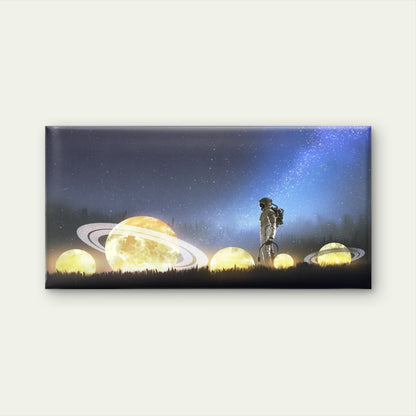 Astronaut Space Galaxy Scene Wall Art Canvas Office Home Room Framed 120x60cm
