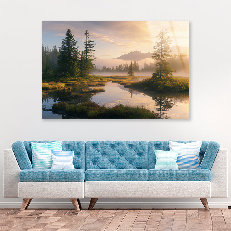 View at Heather Meadow with Mountains Acrylic Glass Print Tempered Glass Wall Art 100% Made in Australia Ready to Hang