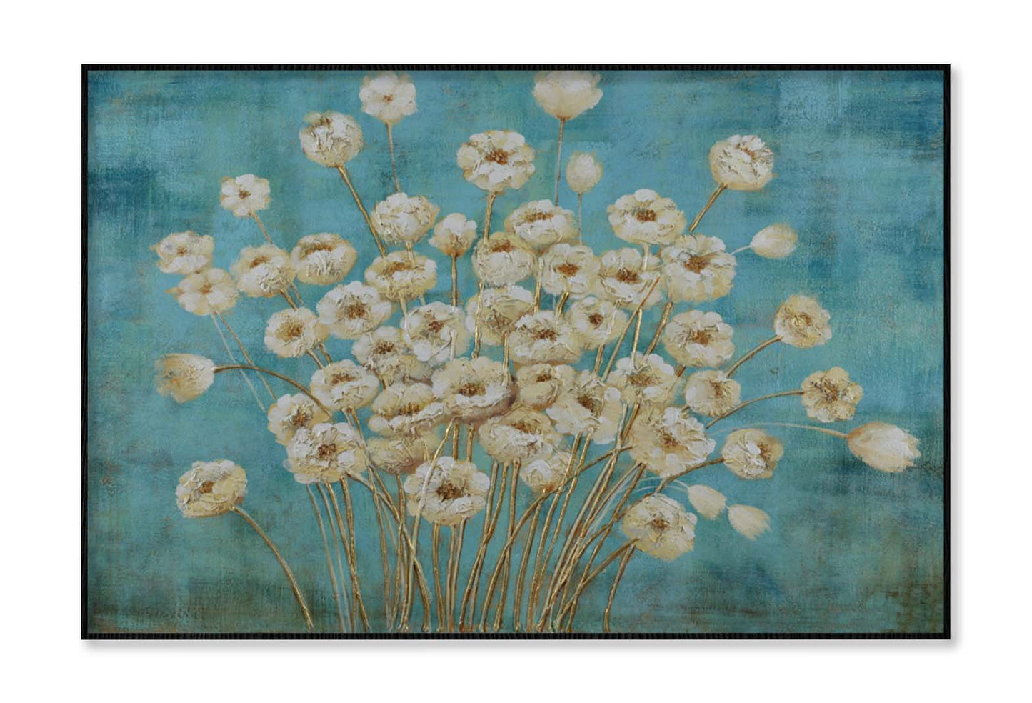 White Flower Plant Abstract Design Wall Art Limited Edition High Quality Print