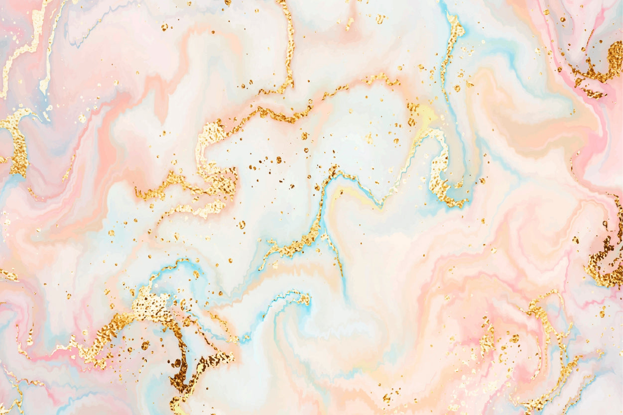 Pink Blue Abstract Stone with Gold Glitter Splatter Wall Art Decor 100% Australian Made