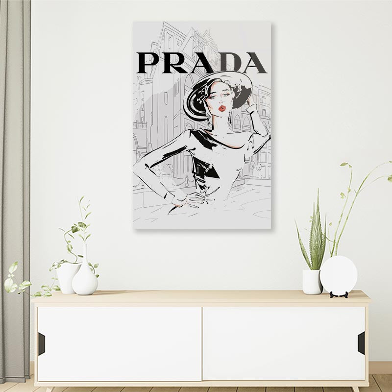 B&W Stylish Lady 3D Design Acrylic Glass Print Tempered Glass Wall Art 100% Made in Australia Ready to Hang