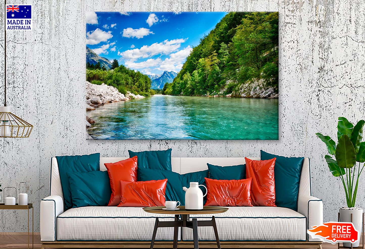 Oca River And Alps Mountain View Wall Art Decor 100% Australian Made