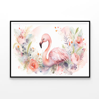 Painting Of a Greater Flamingo Home Decor Premium Quality Poster Print Choose Your Sizes