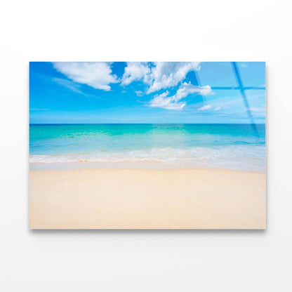 Sandy Beach with Blue Sky in Phuket Island Thailand Acrylic Glass Print Tempered Glass Wall Art 100% Made in Australia Ready to Hang