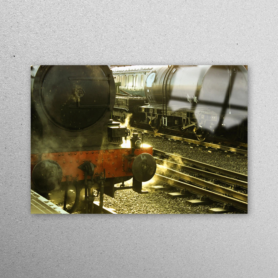 Coal Train on Train Track Acrylic Glass Print Tempered Glass Wall Art 100% Made in Australia Ready to Hang