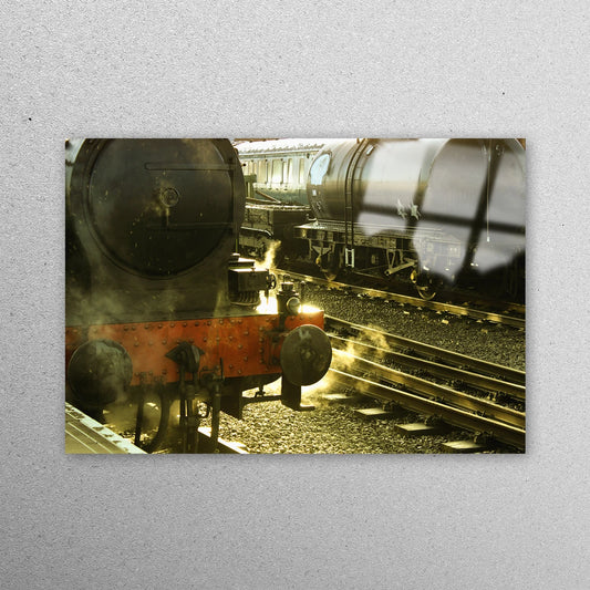 Coal Train on Train Track Acrylic Glass Print Tempered Glass Wall Art 100% Made in Australia Ready to Hang