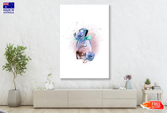 Perfume With Blue Flowers Wall Art Limited Edition High Quality Print