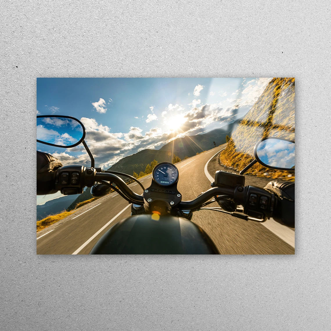 Motorcycle View Wall Art Acrylic Glass Print Tempered Glass Wall Art 100% Made in Australia Ready to Hang