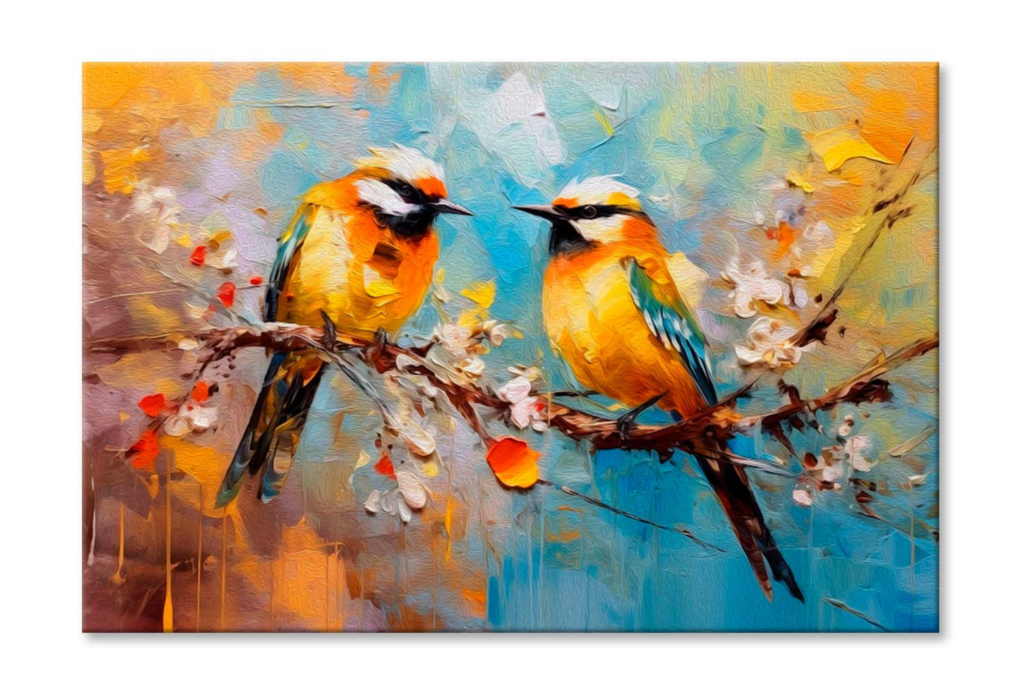 Oil Painting Two Goldfinch Wall Art Limited Edition High Quality Print