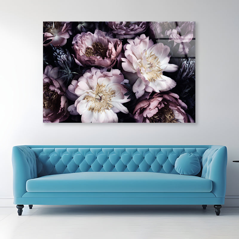 Group of Purple Flowers View Acrylic Glass Print Tempered Glass Wall Art 100% Made in Australia Ready to Hang