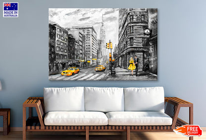 Street View Of New York Wall Art Decor 100% Australian Made