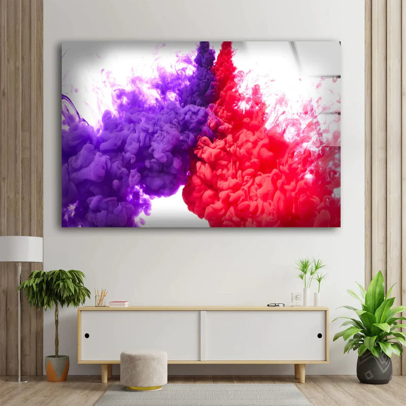 Purple & Red Abstract UV Direct Aluminum Print Australian Made Quality