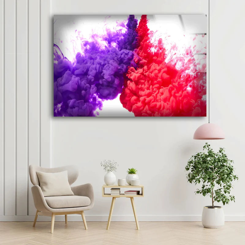 Purple & Red Abstract UV Direct Aluminum Print Australian Made Quality