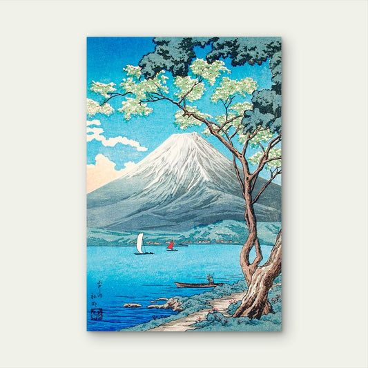 Mount Fuji & Cherry Blossoms Japan 60x90cm Metal Print Ready to Hang