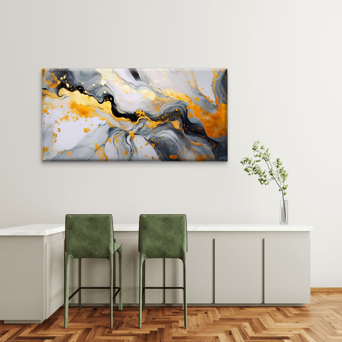 Gold White Marble Texture Wall Art Canvas Office Home Room Framed 120x60cm