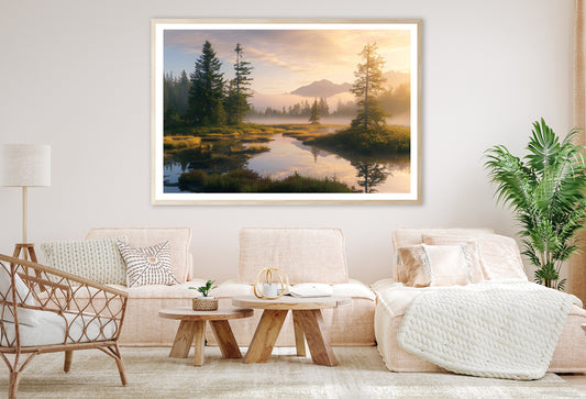 View at Heather Meadow with Mountains Home Decor Premium Quality Poster Print Choose Your Sizes