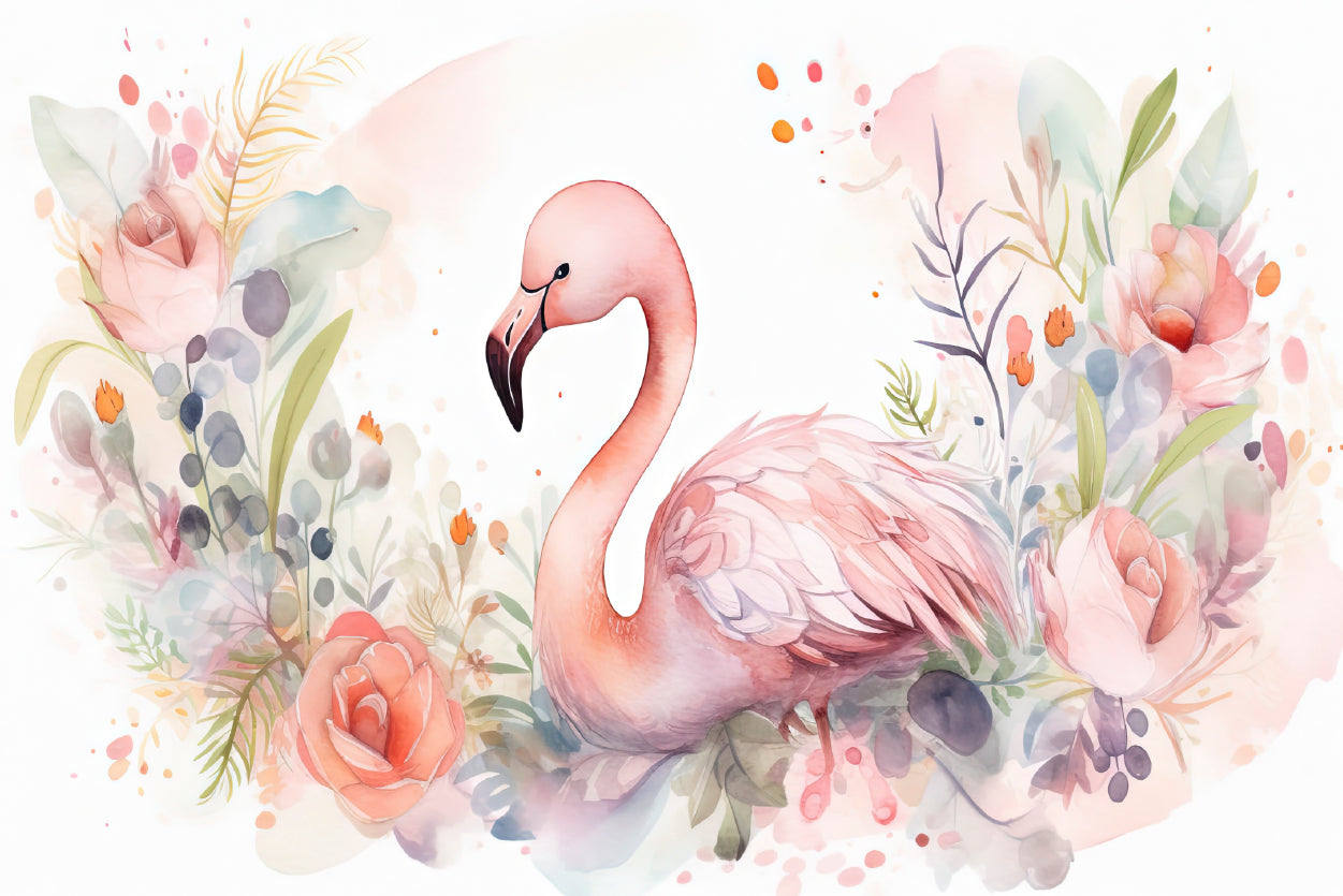 Painting Of a Greater Flamingo Home Decor Premium Quality Poster Print Choose Your Sizes