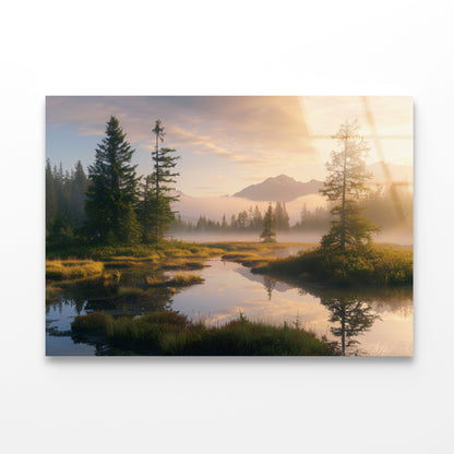 View at Heather Meadow with Mountains Acrylic Glass Print Tempered Glass Wall Art 100% Made in Australia Ready to Hang