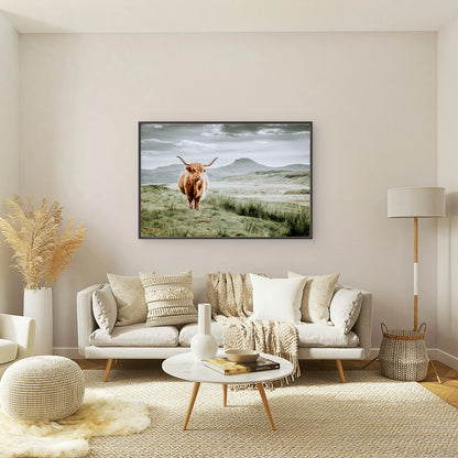 Moody Scottish Hairy Highland Cow Neutral Rustic Accent Wall Art Decor 100% Australian Made