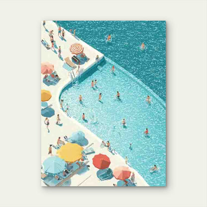 Adorable Tiny Swimmers in a Pool 60x90cm Metal Print Ready to Hang