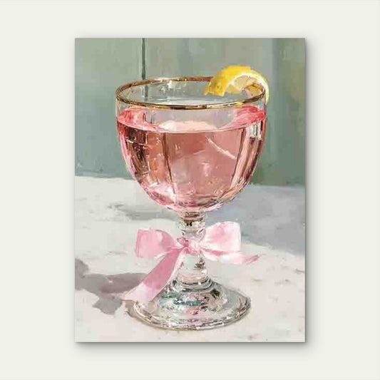 Pink Martini Cocktail Glass Metal Print Ready to Hang