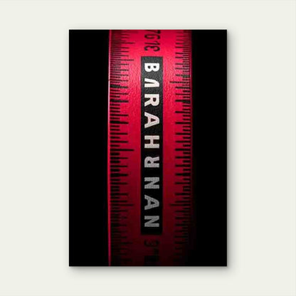 Featuring a Close-Up of a Red Measuring Tape 60x90cm Metal Print Ready to Hang